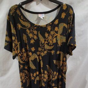 NWT Lularoe Julia Dress Faded Blue Design Size Large